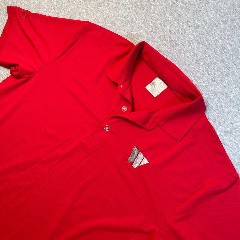 Callaway Golf Shirt Mens Medium M Red Opti-Dri Polo Wisconsin Badgers NCAA